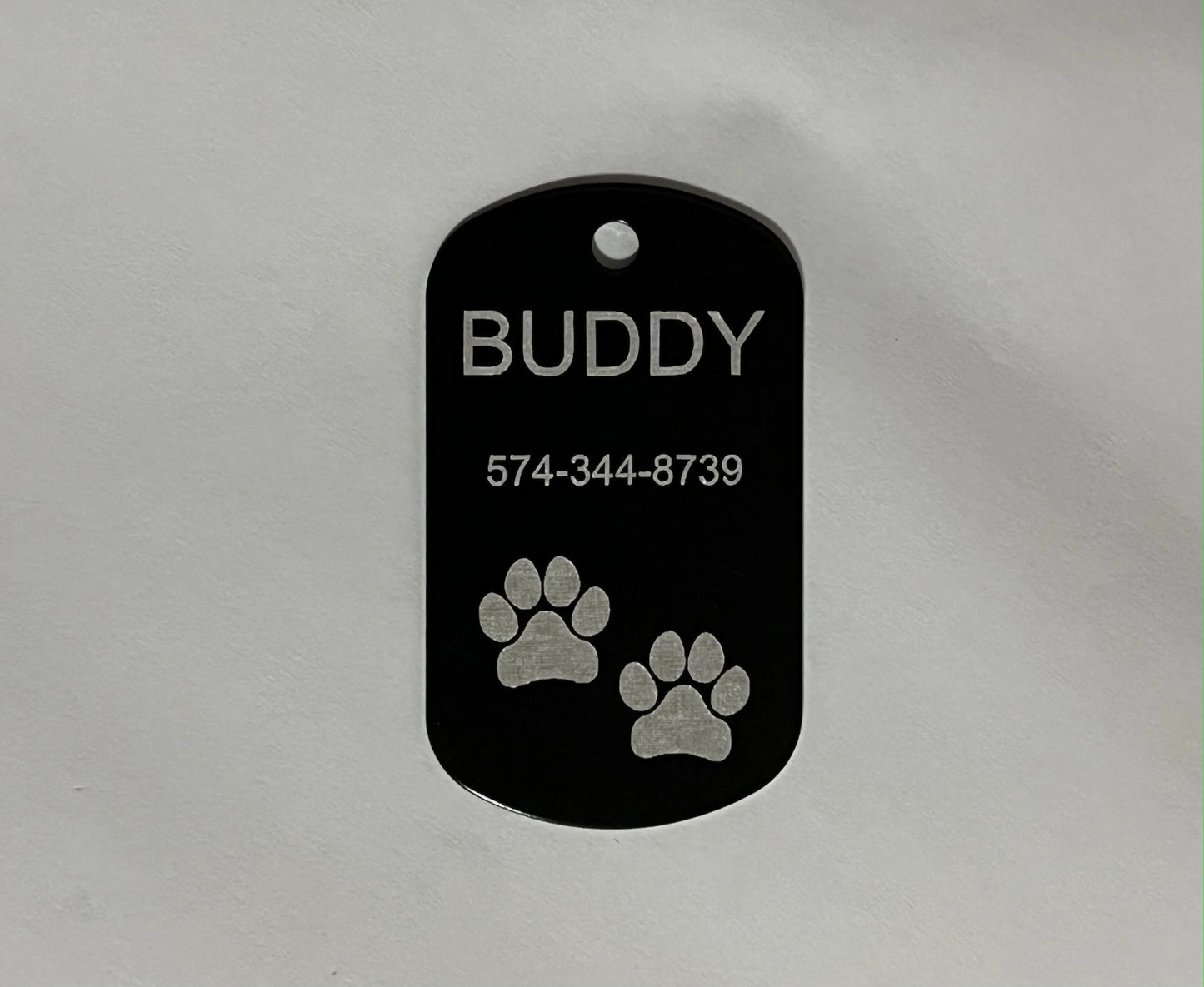 Custom Dog Tags with Chain (Black)