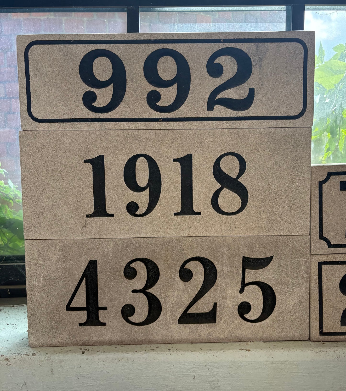 Limestone House Number Custom Address Marker Sign Choose Your Style for Mailbox Wall Walkway Veneer