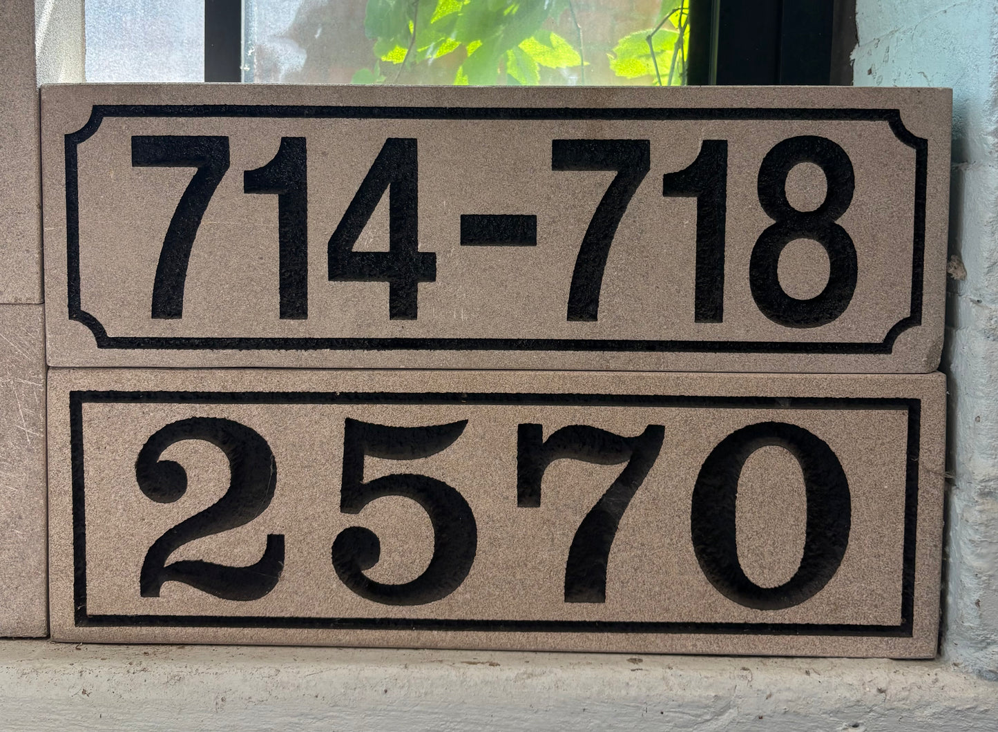 Limestone House Number Custom Address Marker Sign Choose Your Style for Mailbox Wall Walkway Veneer