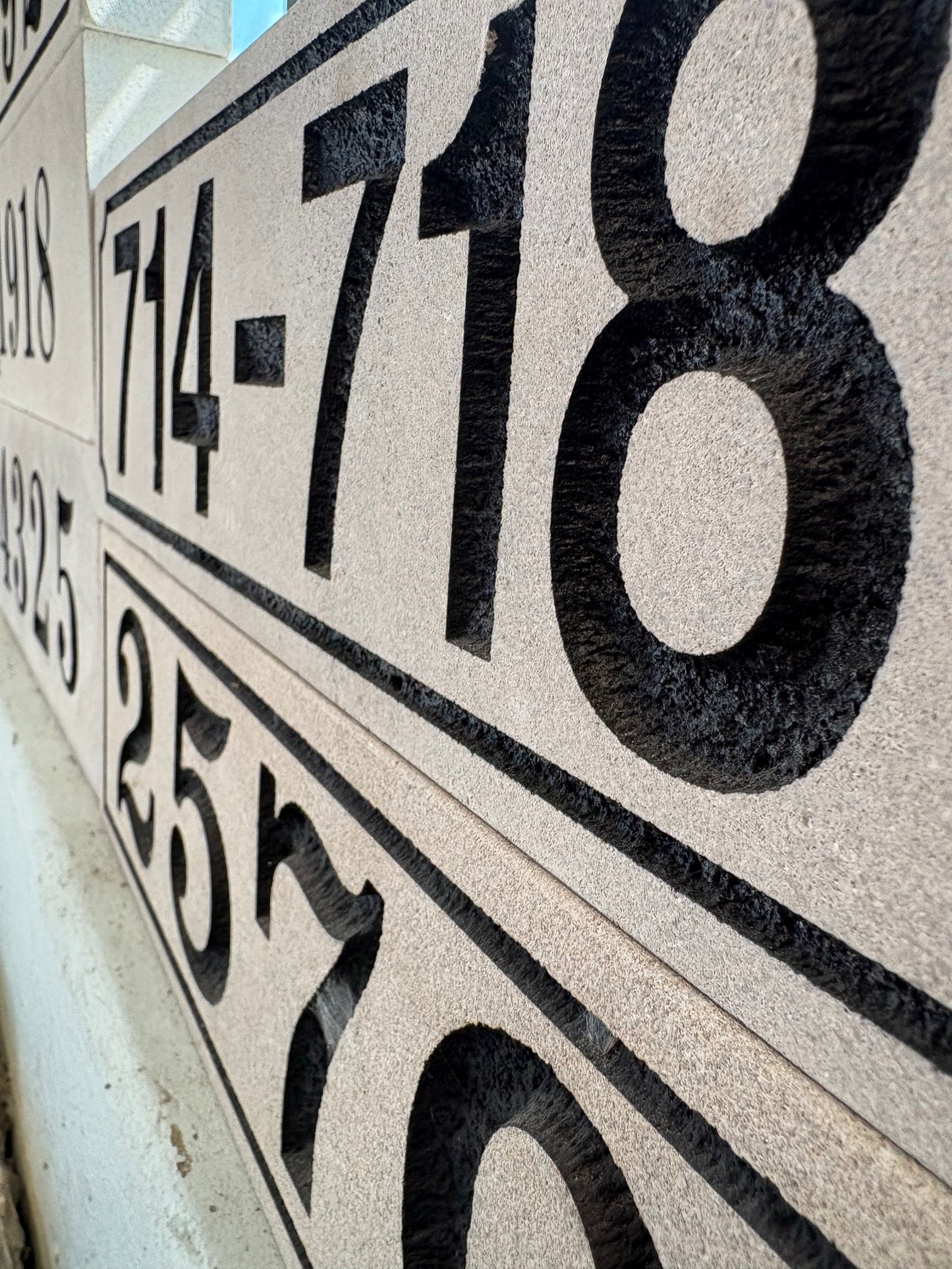 Limestone House Number Custom Address Marker Sign Choose Your Style for Mailbox Wall Walkway Veneer