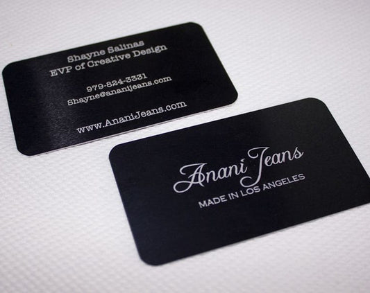 1mm Thick Metal Business Cards Custom Black Personalized - 1, 5, 10, or 20 pack - FREE SHIPPING